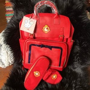 Bank Rabbit Girls Red Backpack Set